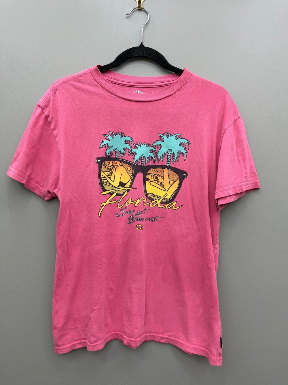 Billabong Florida Graphic Tee Women's Small Pink Beach Surf T-Shirt